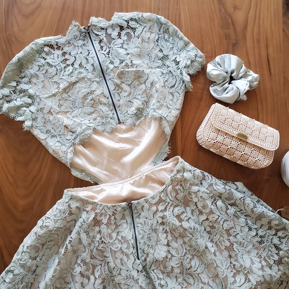 Bebe Cut-out Lace Mini Dress - Picture 8 of 10